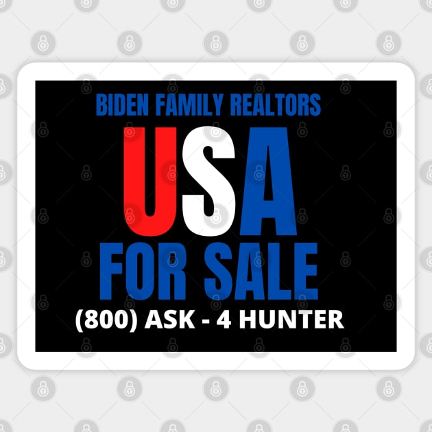 USA for Sale - Call Hunter Biden Sticker by Hello Sunshine